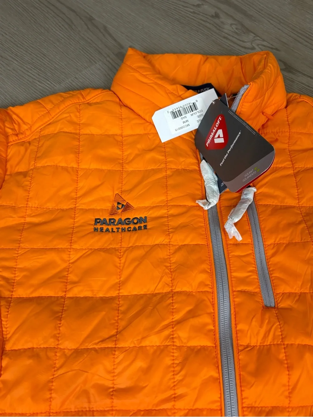 NEW Cutter & Buck Men's Orange Quilted Puffer Jacket